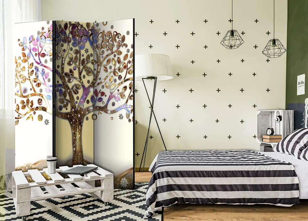 Paravent Golden Tree | Mehrfarbig