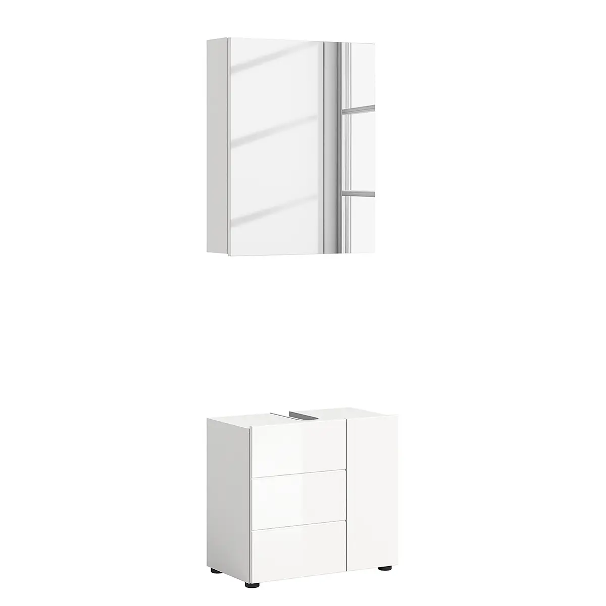 xonox home Badezimmerset 2-teilig - 60 cm Weiß | Weiß