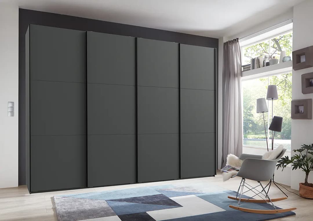Schwebetürenschrank Level36 216 cm Typ C ohne Grau/Graphit