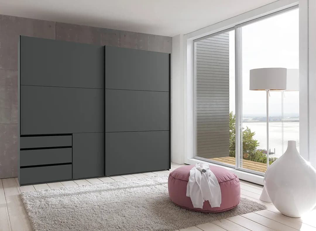 Wimex Schwebetürenschrank Level36 216 cm Typ A 250cm Grau/Graphit