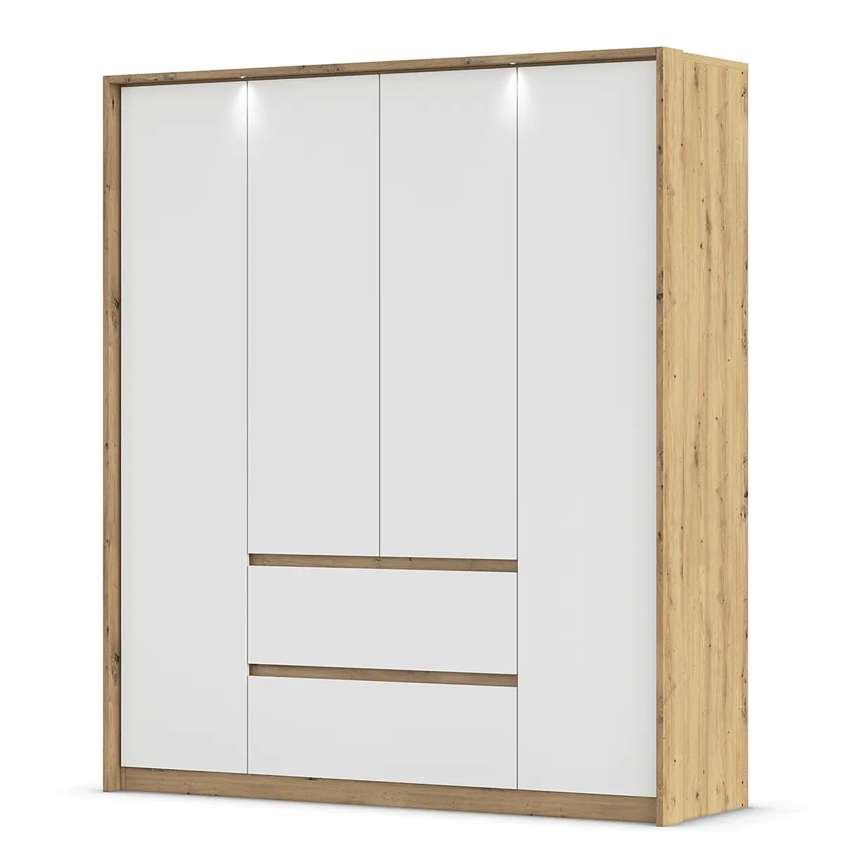 rauch Orange Drehtürenschrank mit Passepartout 185cm mit Beleuchtung