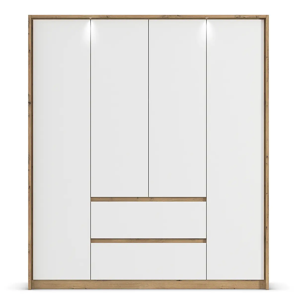 rauch Orange Drehtürenschrank mit Passepartout 185cm mit Beleuchtung