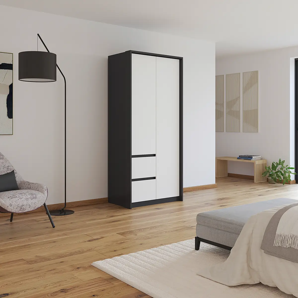 rauch Orange Drehtürenschrank mit Passepartout 96cm | Mehrfarbig