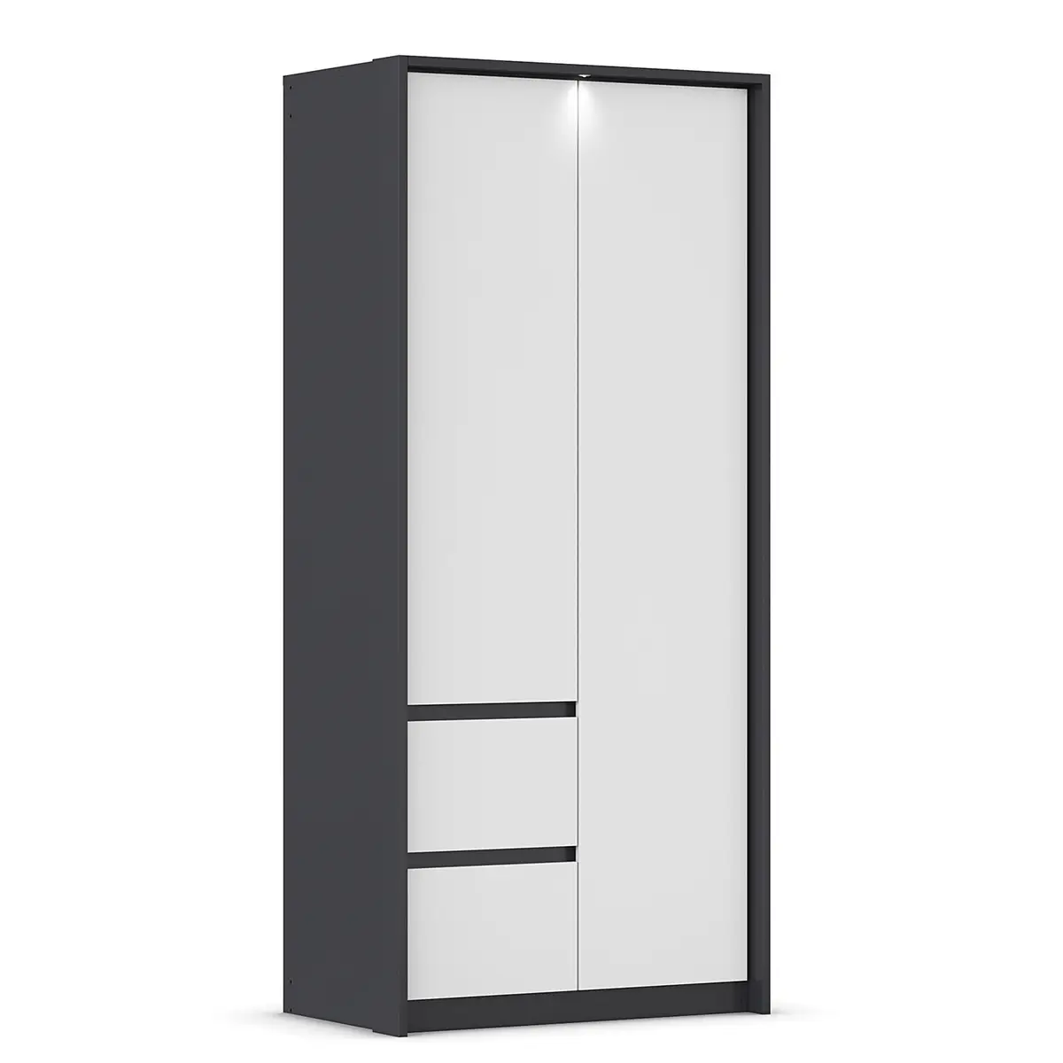 rauch Orange Drehtürenschrank mit Passepartout 96cm mit Beleuchtung