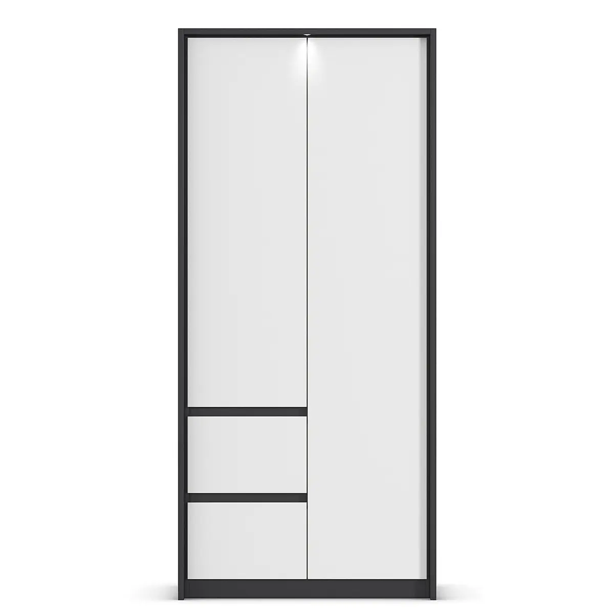 rauch Orange Drehtürenschrank mit Passepartout 96cm mit Beleuchtung