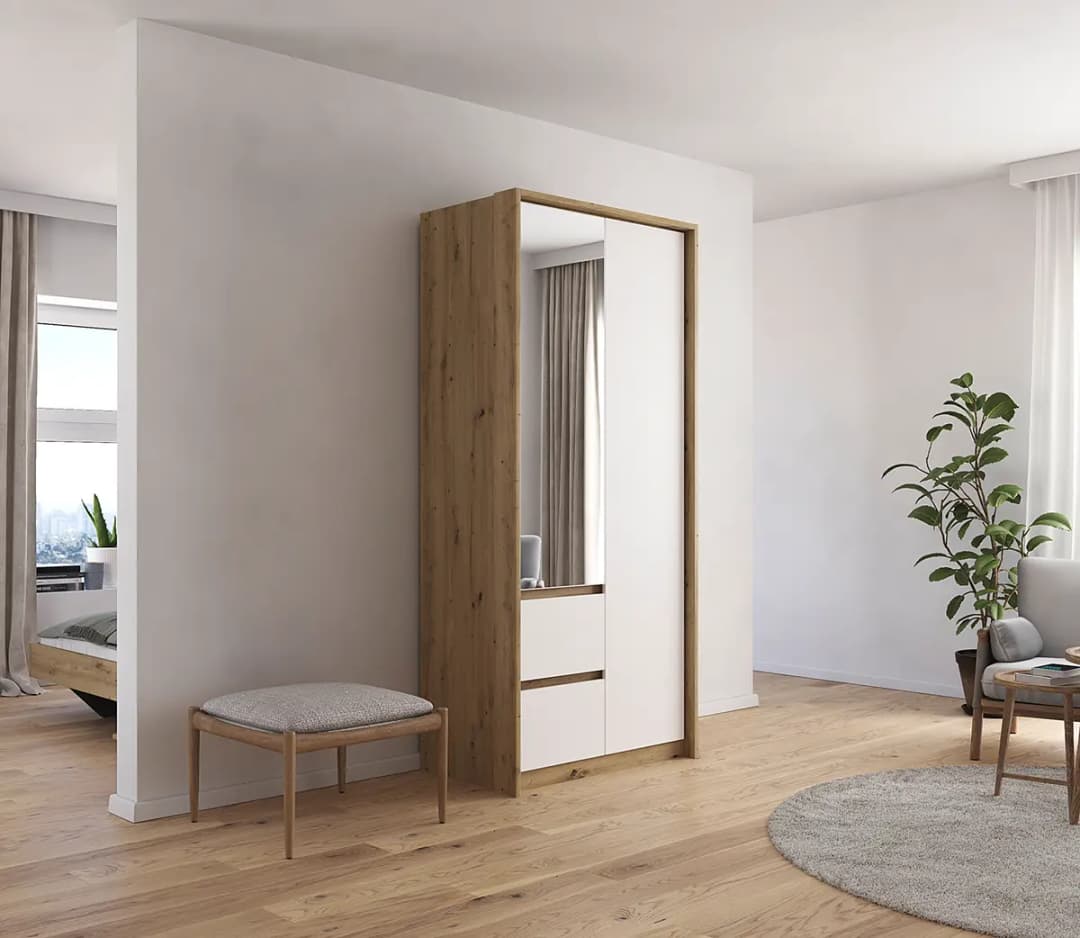 rauch Orange Drehtürenschrank mit Passepartout 96cm | Holztöne