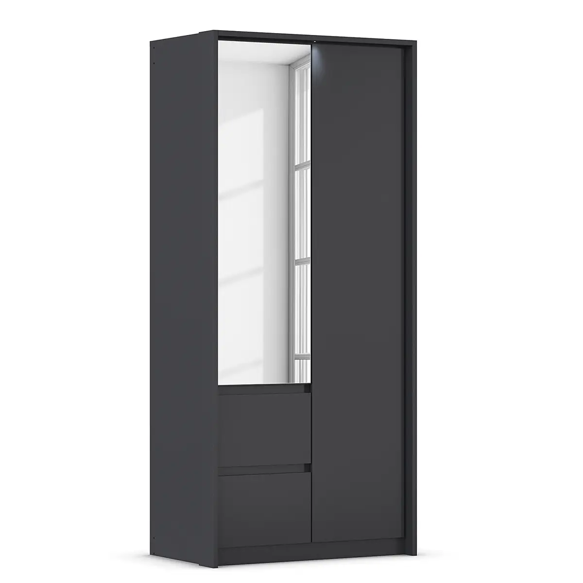 rauch Orange Drehtürenschrank mit Passepartout 96cm mit Beleuchtung