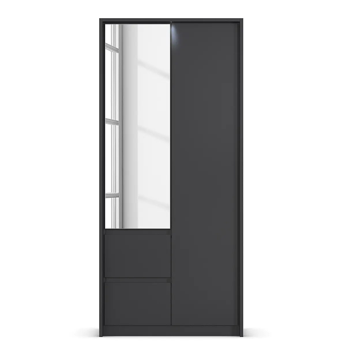 rauch Orange Drehtürenschrank mit Passepartout 96cm mit Beleuchtung