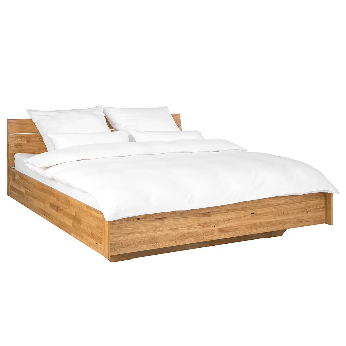 Beleuchtetes Massivholzbett VEGA 200 x 200cm | Braun