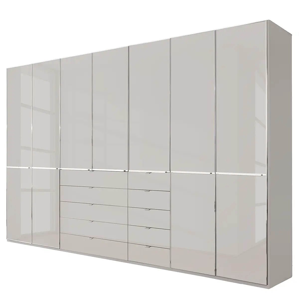 Drehtürenschrank 344 x 236cm Grau/Sandgrau | Grau