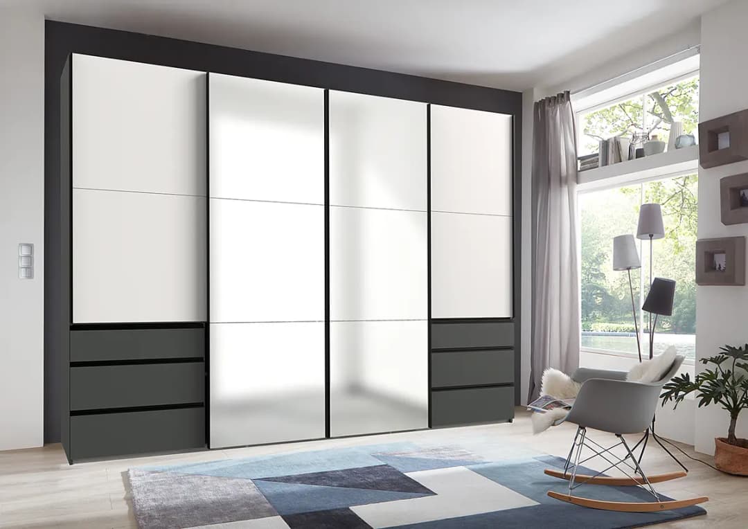 Schwebetürenschrank Level36 216 cm Typ C 6 | Mehrfarbig