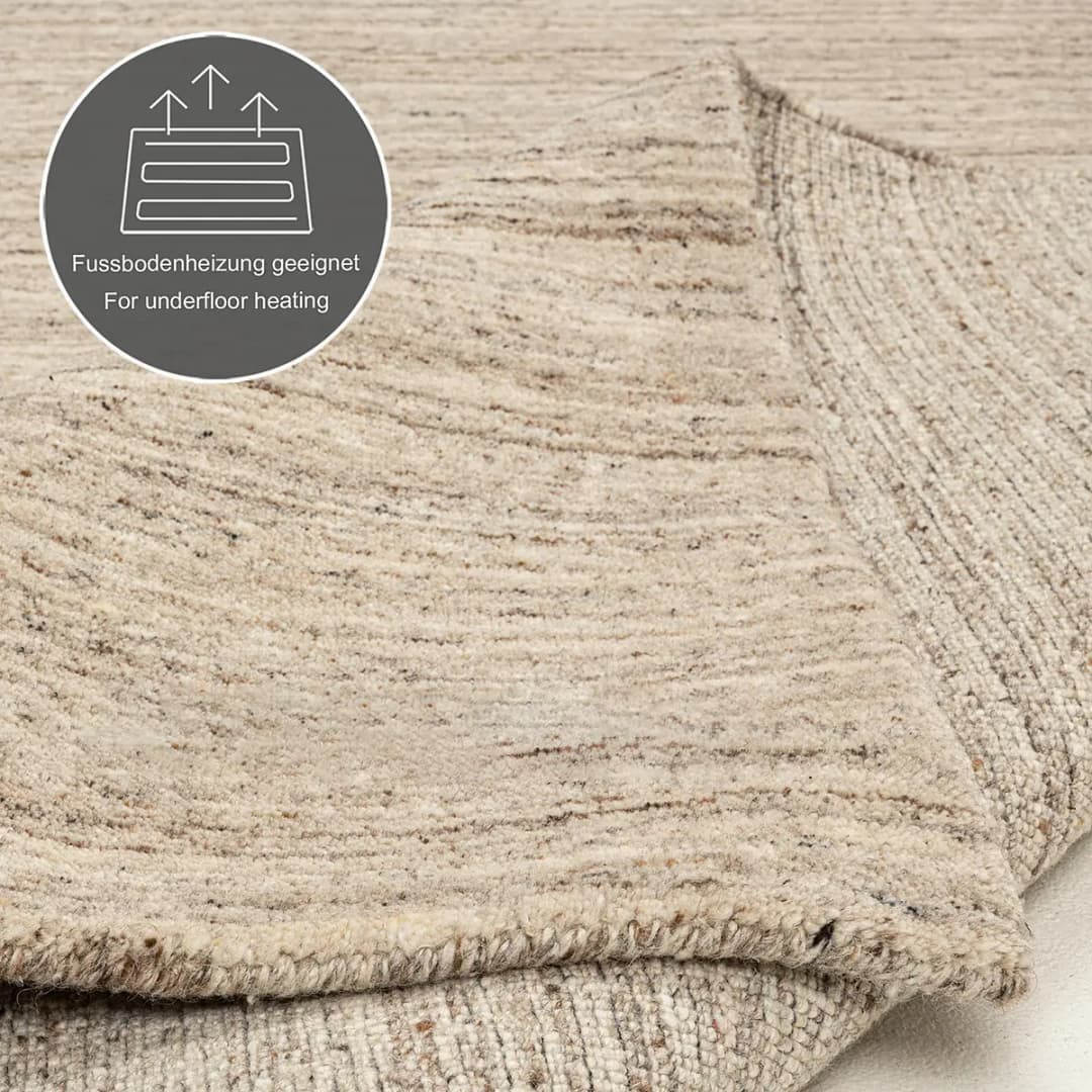 Wollteppich Pure UNI Beige/Beige 60 x 90cm Wolle | Beige