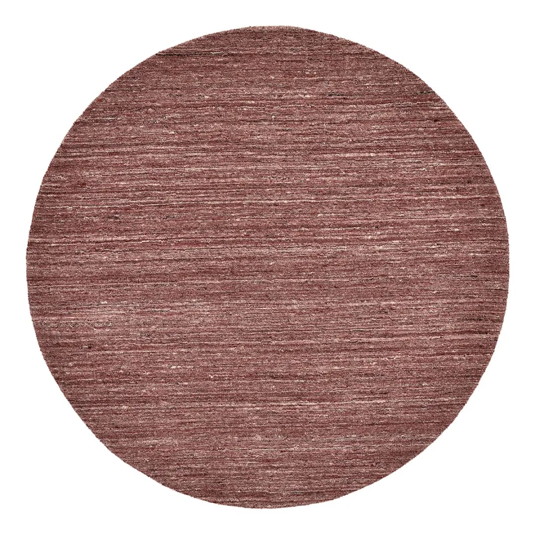 THEKO Wollteppich Pure UNI Rund Rot/Rotbraun 190 x 190cm | Rot