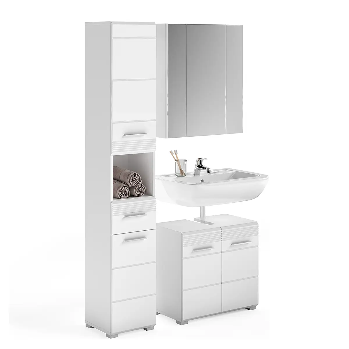 xonox home Badezimmerset 3-teilig | Weiß