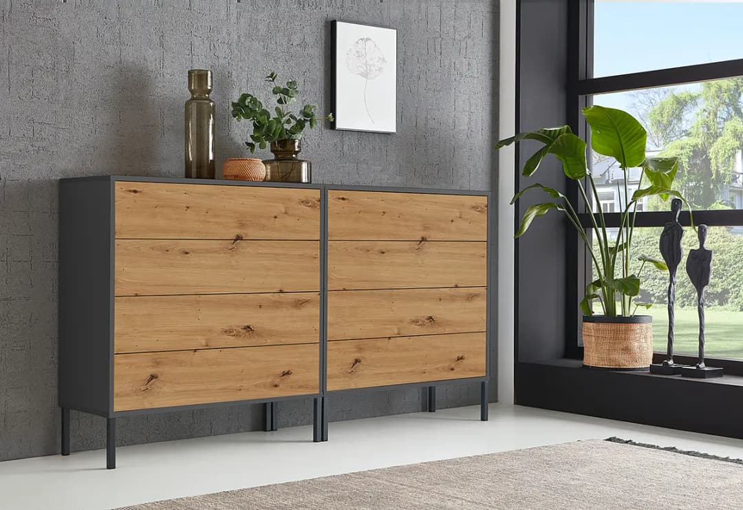 Sideboard 158 cm - Metallfüße Typ A | Holztöne