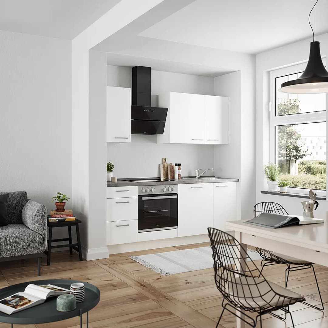 Küchenzeile High-Line Touch Variante B | Weiß