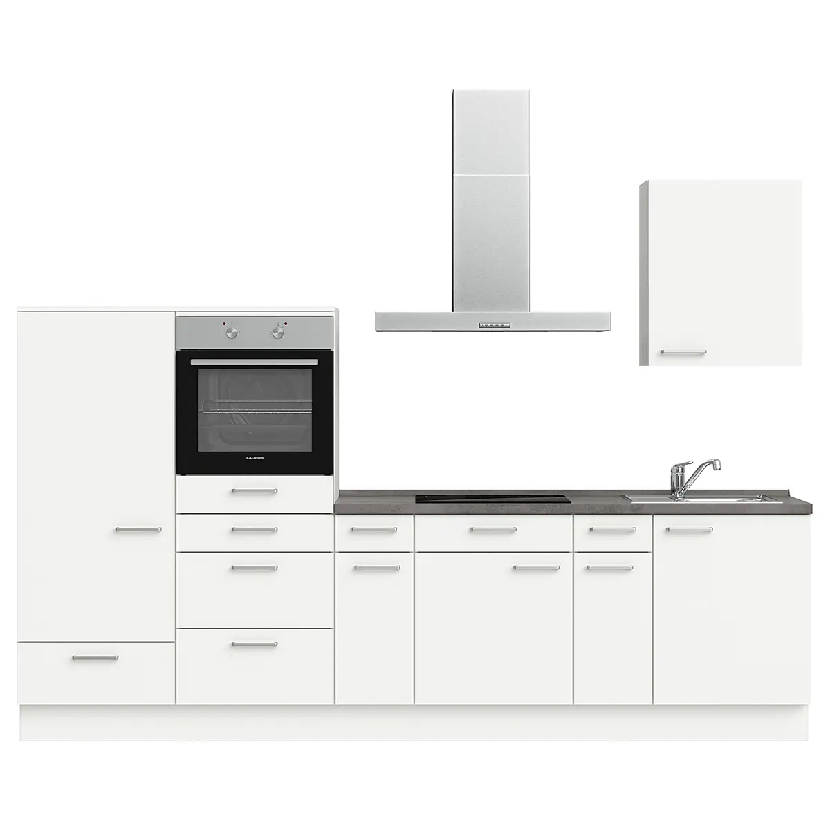 Küchenzeile Low-Line Touch Variante D | Weiß