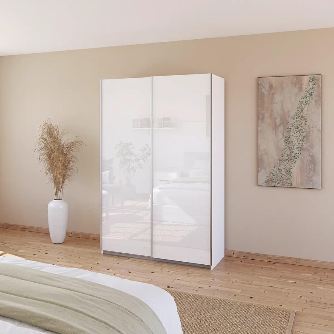 rauch Orange Schwebetürenschrank Quadra | Weiß