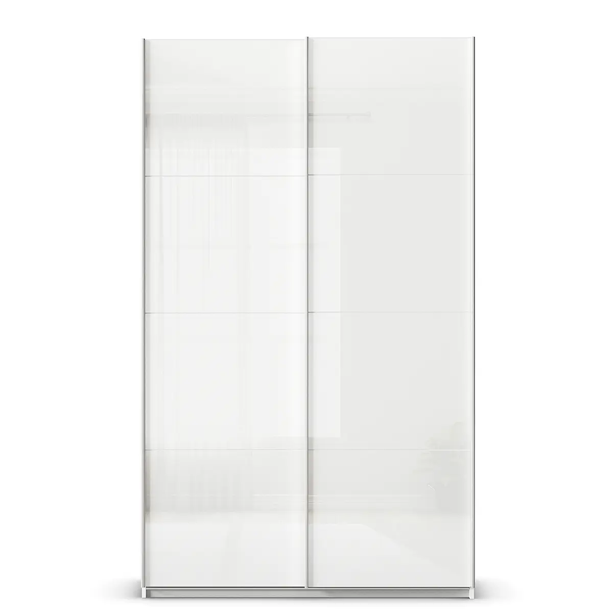 rauch Orange Schwebetürenschrank - Glasfront 136cm Weiß/Alpinweiß