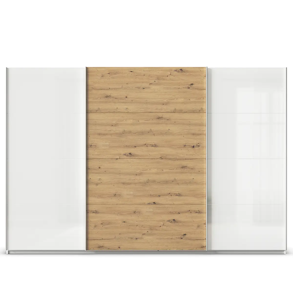 rauch Orange Schwebetürenschrank - Zweifarbig 315cm Weiß/Hochglanz