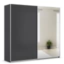 Schwebetürenschrank - Spiegel 226cm Grau/Graumetallic | Grau