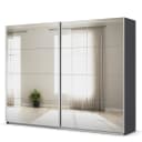 rauch Orange Schwebetürenschrank Spiegelfront 271cm Grau/Graumetallic