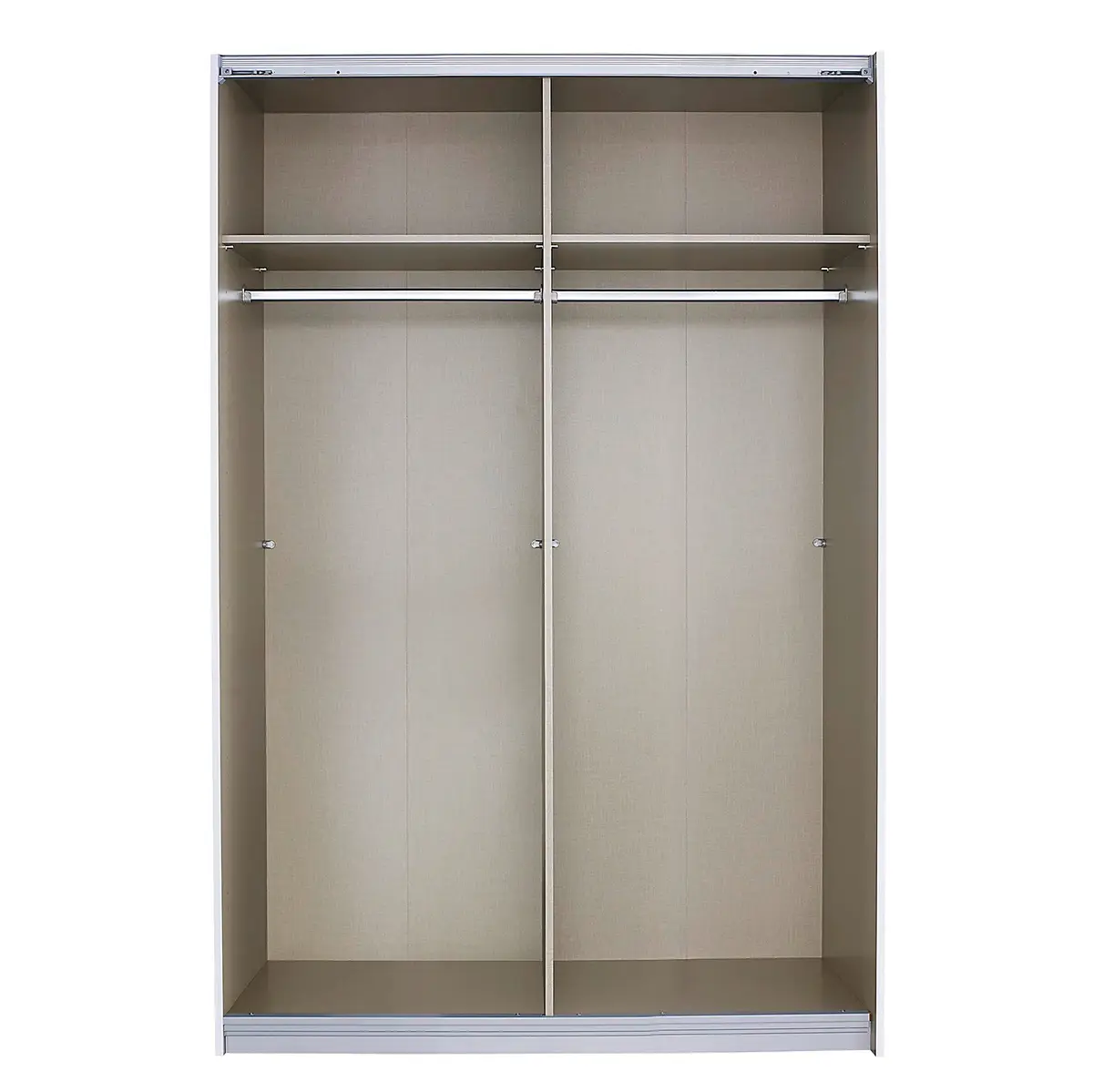 rauch Orange Schwebetürenschrank Spiegelfront 136cm Grau/Seidengrau