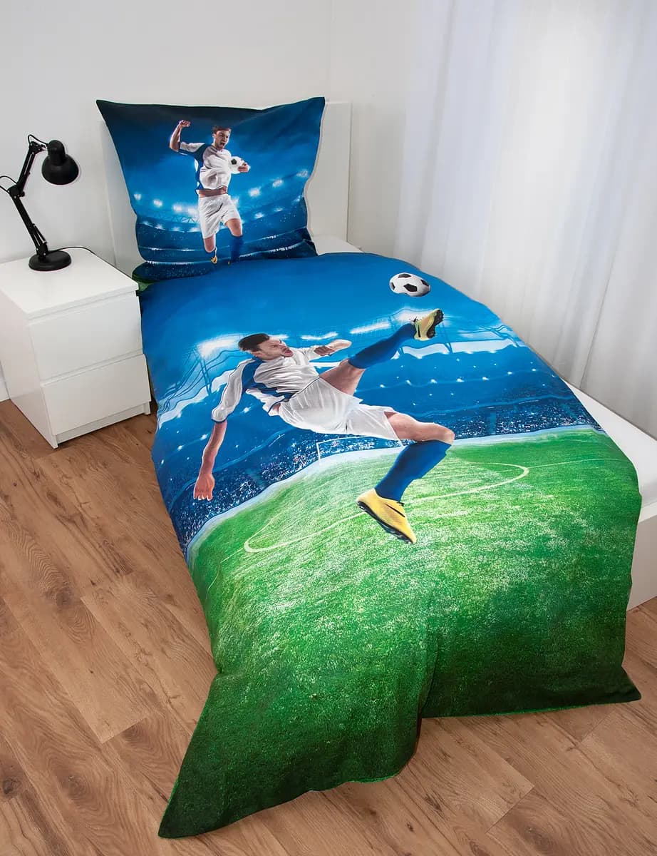 Renforcé Bettwäsche Fußball | Mehrfarbig