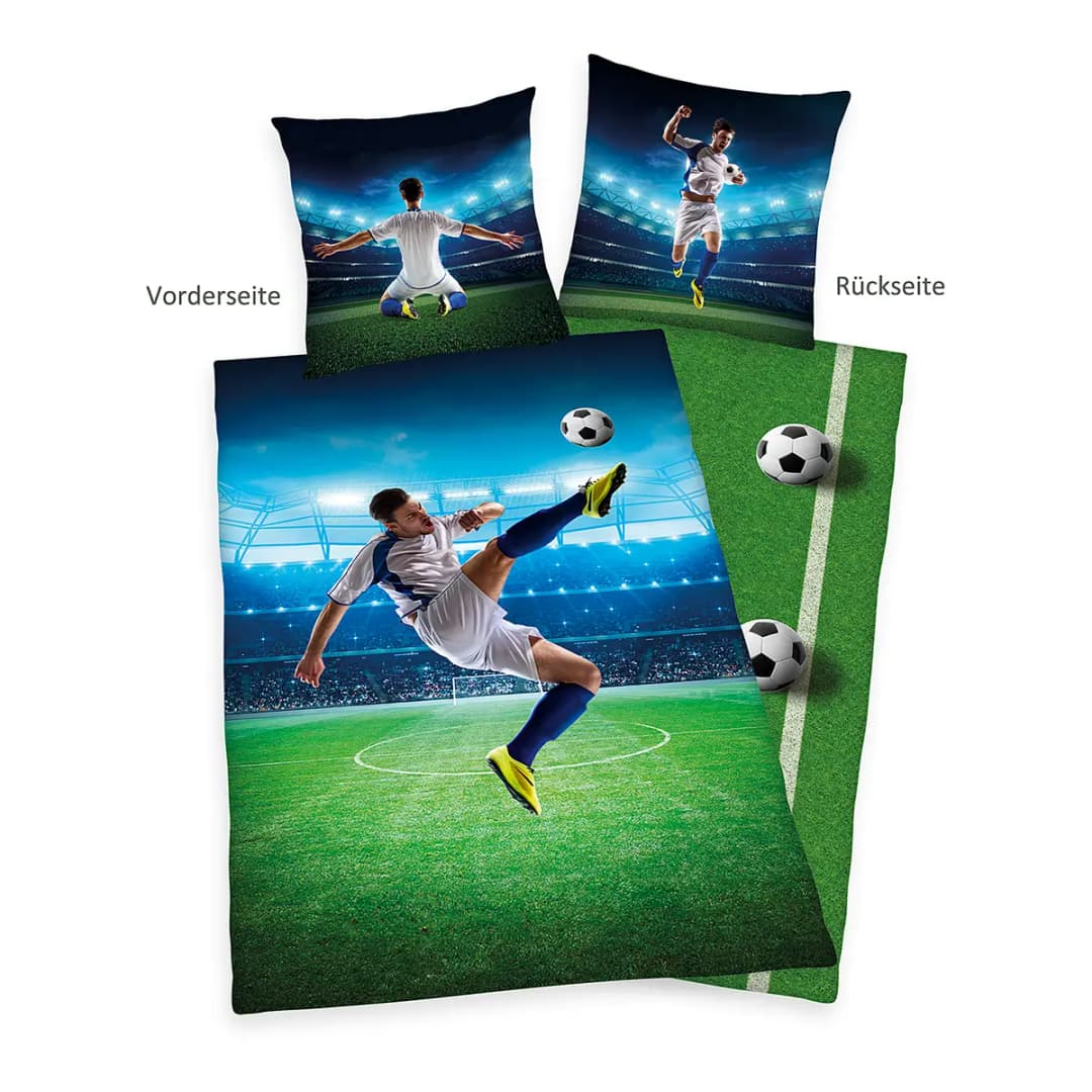 Renforcé Bettwäsche Fußball | Mehrfarbig