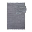 Flickenteppich Kelim Chindi Uni Grau/Lichtgrau 160 x 230cm | Grau