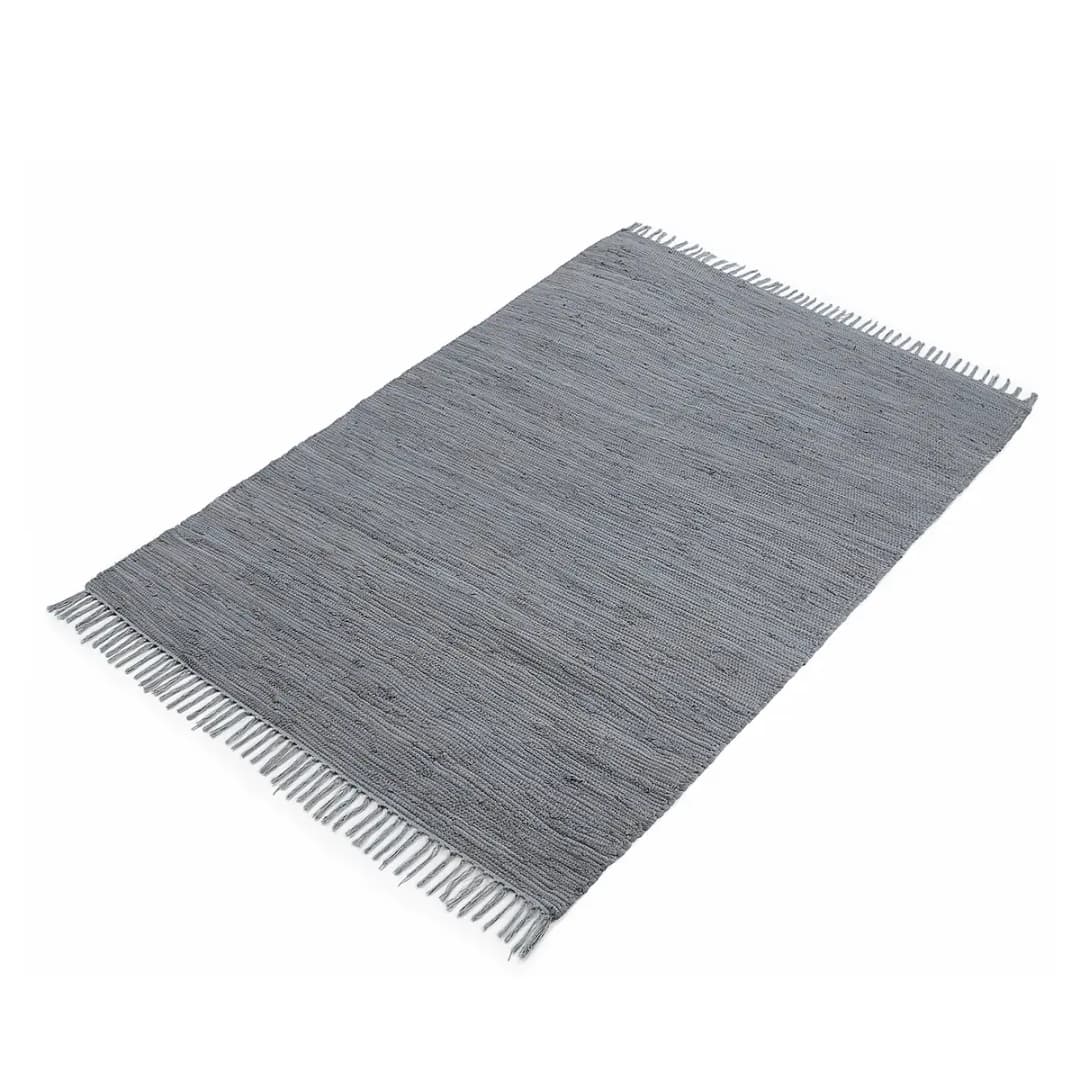Flickenteppich Kelim Chindi Uni Grau/Lichtgrau 160 x 230cm | Grau