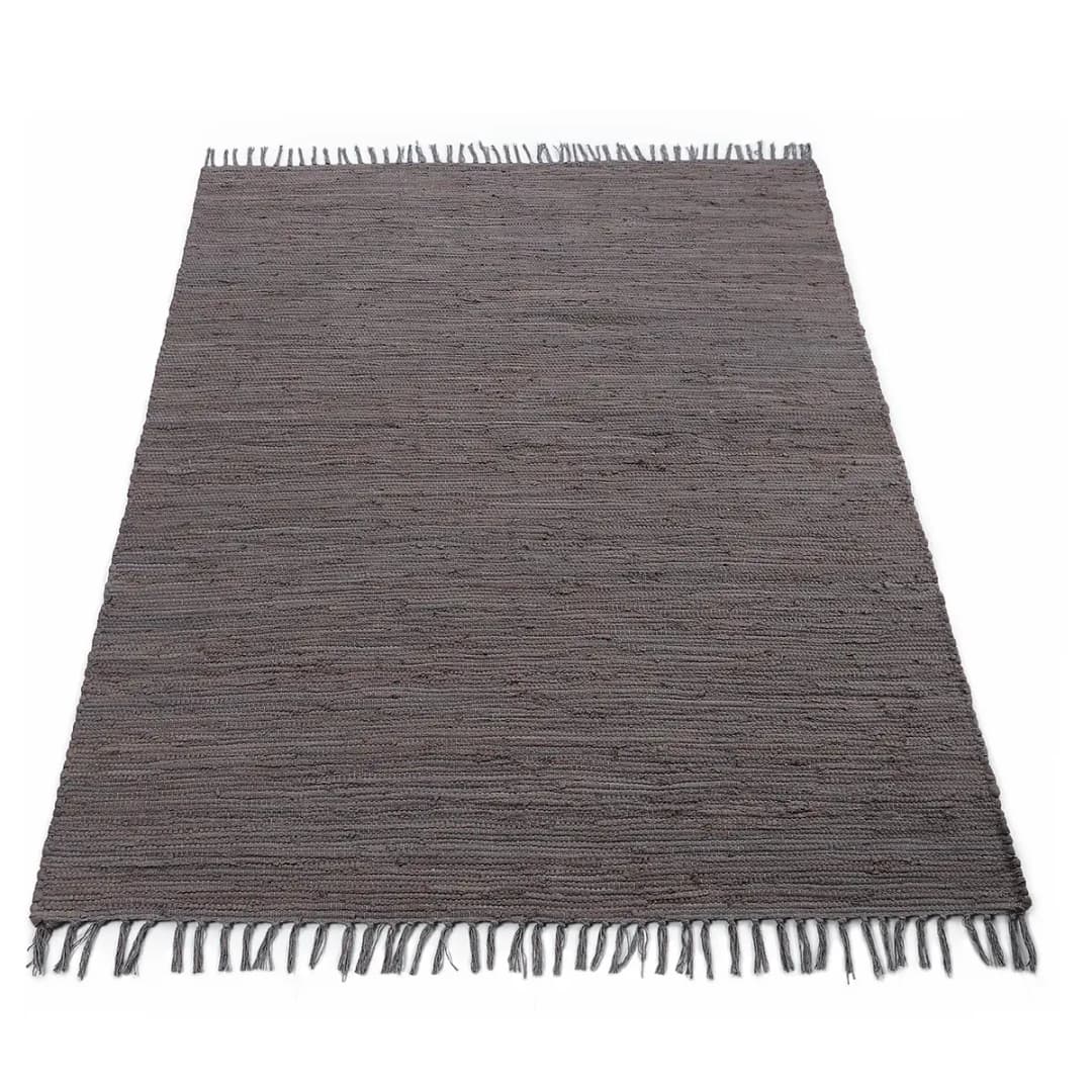 Flickenteppich Kelim Chindi Uni Violett/Grau/Lila 90 x 160cm