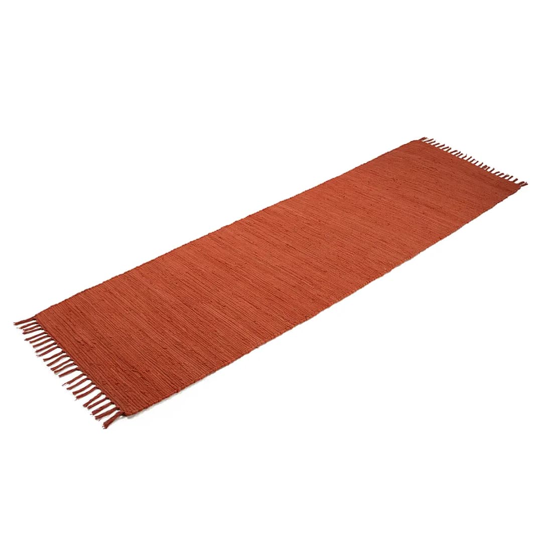 Läufer Kelim Chindi Uni 60 x 180cm Orange/Senfgelb | Orange