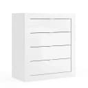Unterschrank Basic mit Schubladen 70cm Weiß/Hochglanz Weiß