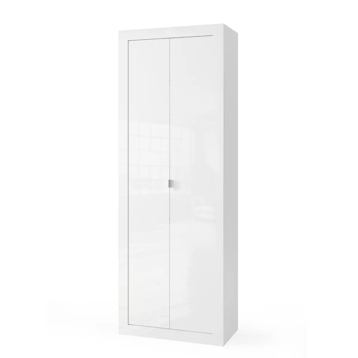 Hochschrank Basic 70cm Weiß/Hochglanz Weiß | Weiß