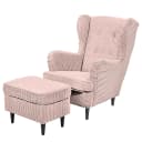 Fredriks Sessel Zuri mit Hocker | Rosa