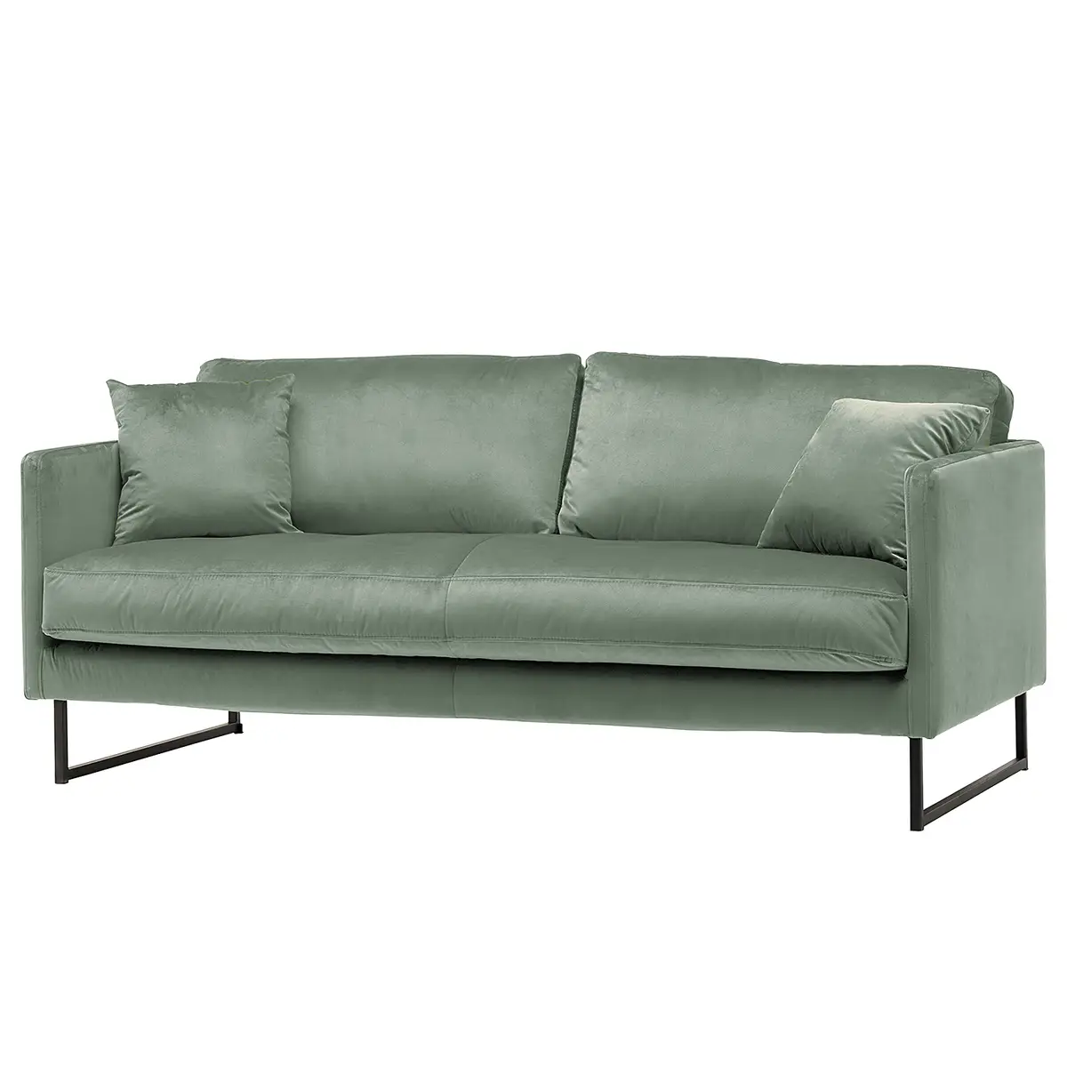 2-Sitzer Sofa Maronen Grün Samt Ravi | Grün