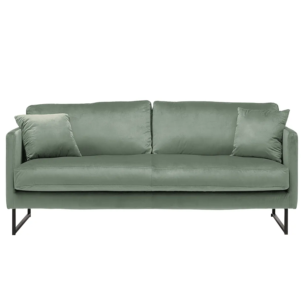2-Sitzer Sofa Maronen Grün Samt Ravi | Grün