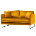 2-Sitzer Sofa Maronen | Gelb