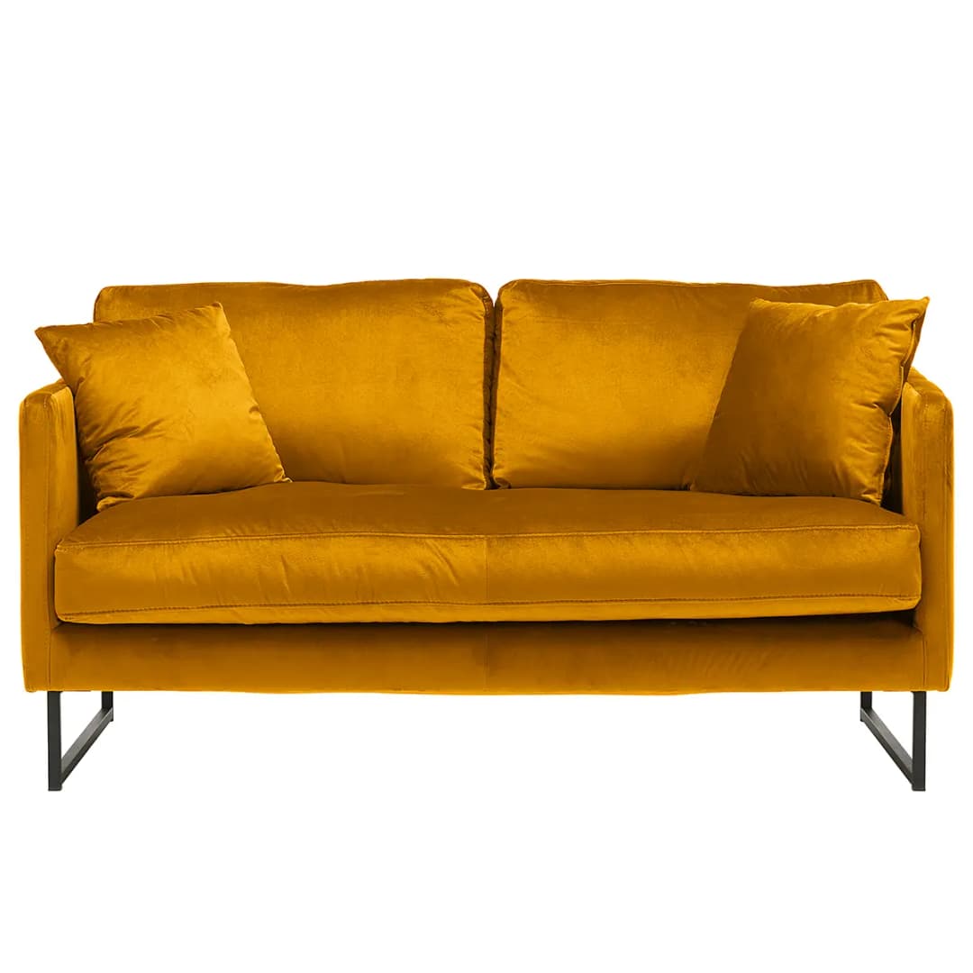 2-Sitzer Sofa Maronen | Gelb