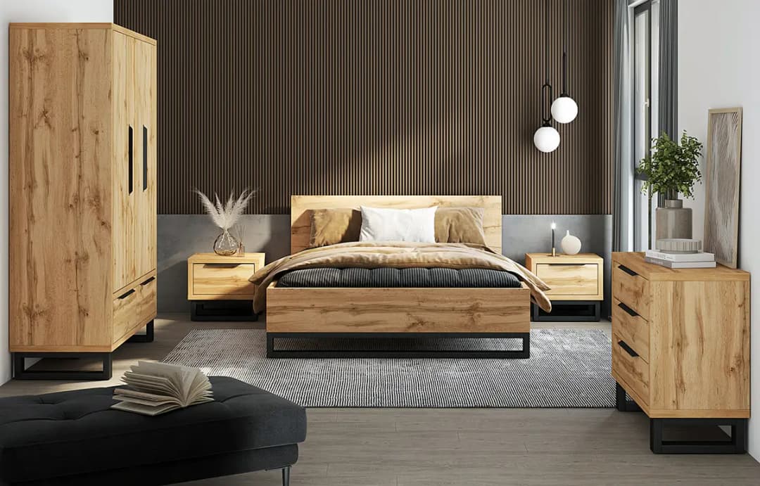 Drehtürenschrank 145cm Braun | Braun