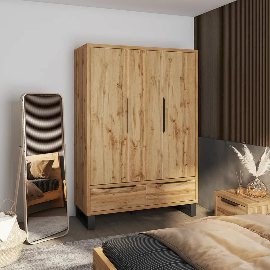 Drehtürenschrank 145cm Braun | Braun