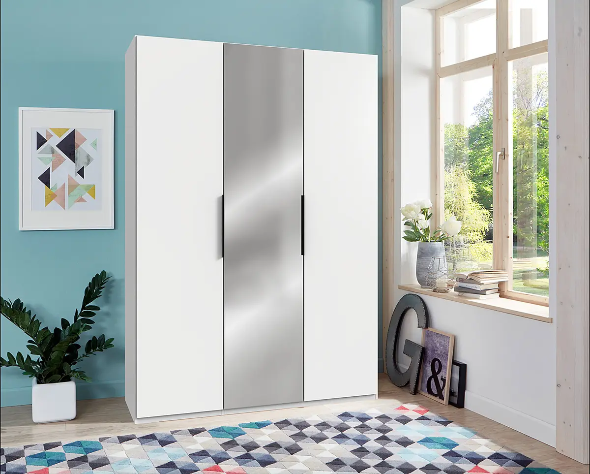 Drehtürenschrank Level36 - 236 cm Typ B 150cm Weiß/Weiß | Weiß