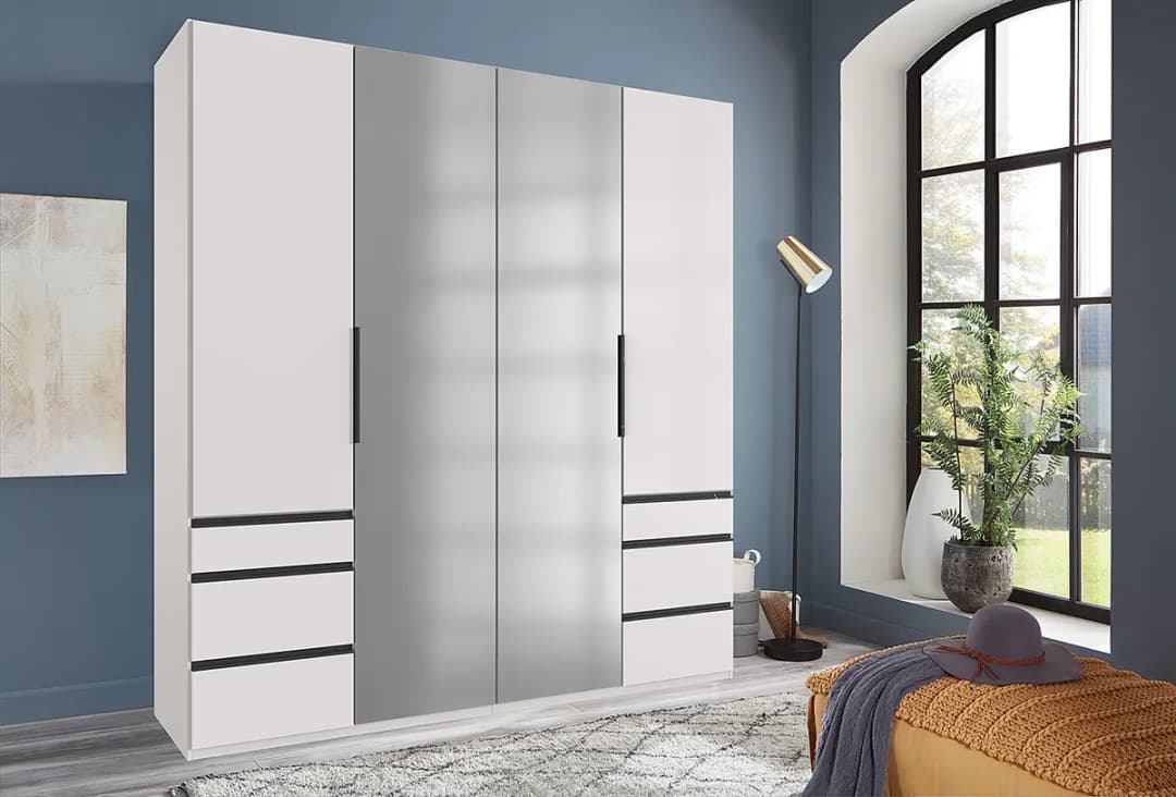 Drehtürenschrank Level36 - 236 cm Typ A 200cm Weiß/Weiß | Weiß