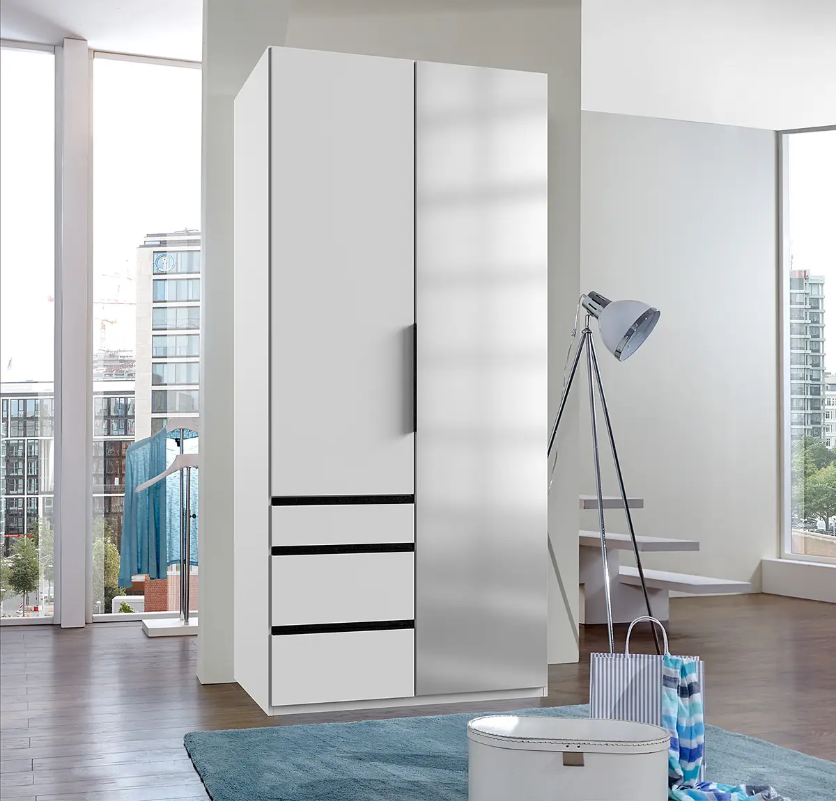 Drehtürenschrank Level36 | Weiß