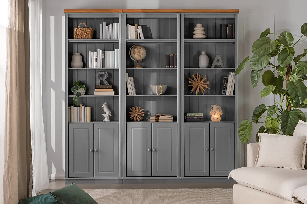 Massive Bücherwand Typ C | Mehrfarbig