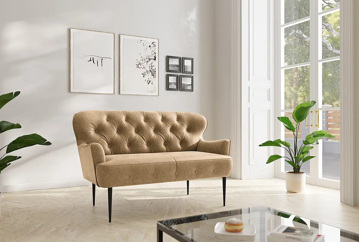 2-Sitzer Sofa Lodging Beige Microfaser Priya | Beige