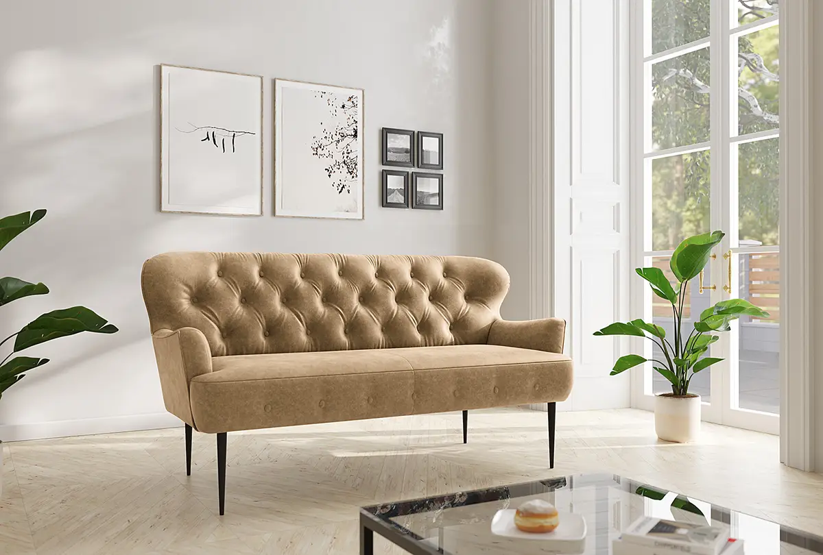 3-Sitzer Sofa Lodging Beige Microfaser Priya | Beige