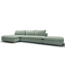 Ecksofa - Recamiere Türkis Flachgewebe Noara | Türkis