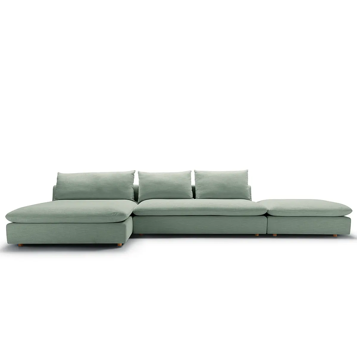 Ecksofa - Recamiere Türkis Flachgewebe Noara | Türkis